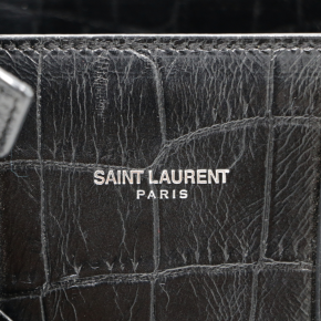 Saint Laurent Small Black Croc Embossed Sac De Jour Bag 5