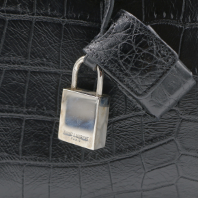 Saint Laurent Small Black Croc Embossed Sac De Jour Bag 7