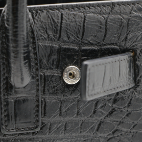 Saint Laurent Small Black Croc Embossed Sac De Jour Bag 11