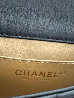 Chanel Black Lambskin ‘Pearl Crush’ Classic 5