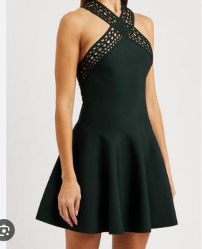 Alaia Black Laser-Cut Vienne Dress 6