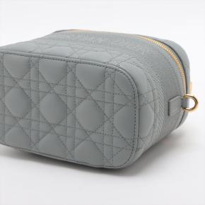 Dior Small Grey Cannage Leather 2 Way Vanity Bag 3