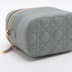 Dior Small Grey Cannage Leather 2 Way Vanity Bag 4
