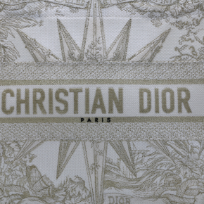 Dior Medium Gold Canvas Embroidered Rêve d'Infini Book Tote 8