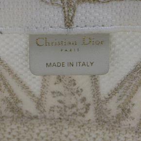Dior Medium Gold Canvas Embroidered Rêve d'Infini Book Tote 5