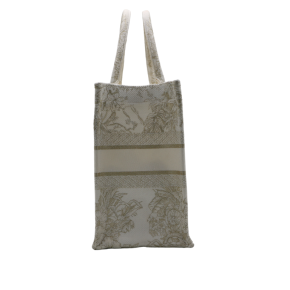 Dior Medium Gold Canvas Embroidered Rêve d'Infini Book Tote 3