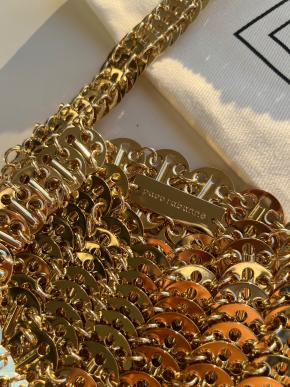 Paco Rabanne Gold Metal Chain Evening Bag 6