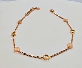 Bespoke Gold Hexagon Charm Diamond Set Bracelet 6