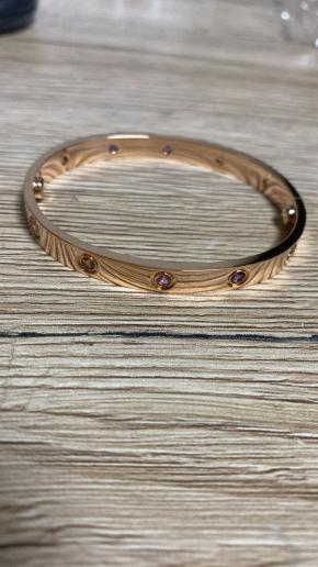 Cartier Rainbow Gem Yellow Gold Love Bracelet Size 16 3