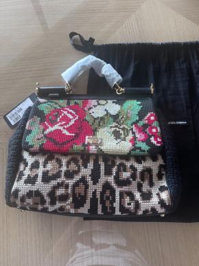 Dolce & Gabbana Embroidered/Leopard Print Miss Sicily Bag 2