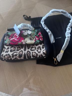 Dolce & Gabbana Embroidered/Leopard Print Miss Sicily Bag 7