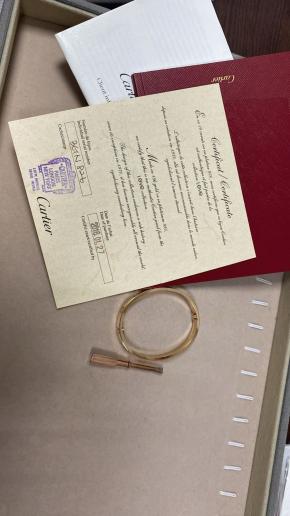Cartier Yellow Gold Love Bracelet Size 16 6