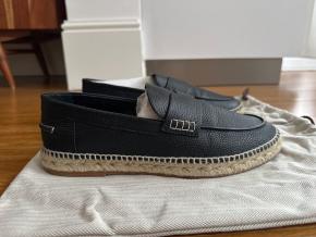 Hermes Black Leather Trip Espadrilles Size 42 3
