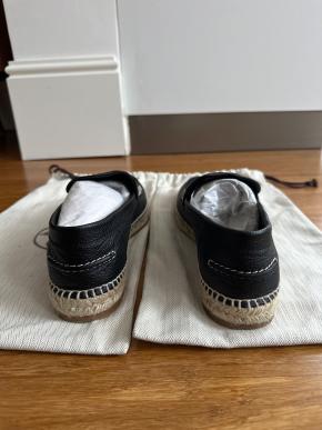 Hermes Black Leather Trip Espadrilles Size 42 4