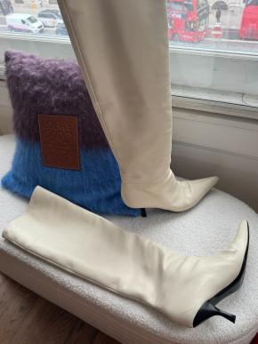 The Row Cream Calfskin Bourgeoisie Over-the-Knee Boots 5