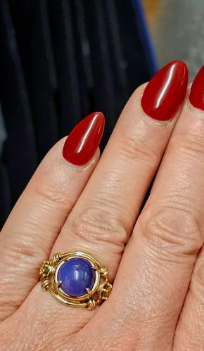 Bespoke Star Sapphire And Yellow Diamond Ring 5