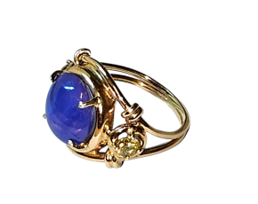 Bespoke Star Sapphire And Yellow Diamond Ring 3