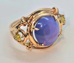 Bespoke Star Sapphire And Yellow Diamond Ring 8