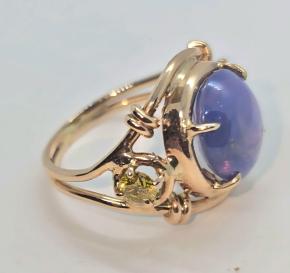 Bespoke Star Sapphire And Yellow Diamond Ring 7