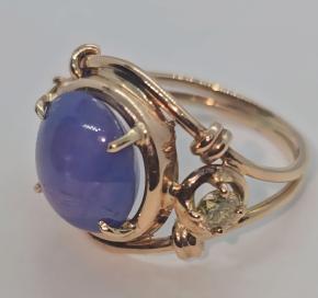 Bespoke Star Sapphire And Yellow Diamond Ring 9