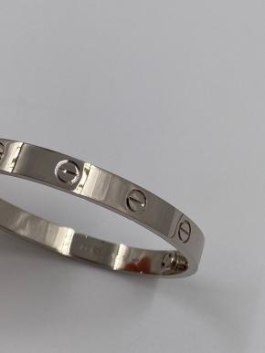 Cartier White Gold Love Bangle Size 16 3