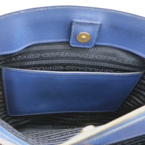 Prada Medium Blue Saffiano Lux Tote 9