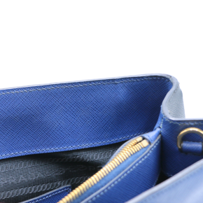 Prada Medium Blue Saffiano Lux Tote 11