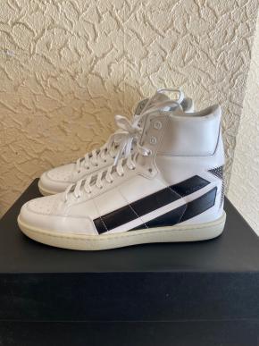 Saint Laurent White Lather High Tops 3