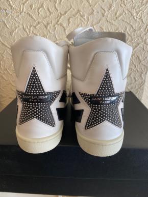 Saint Laurent White Lather High Tops 4
