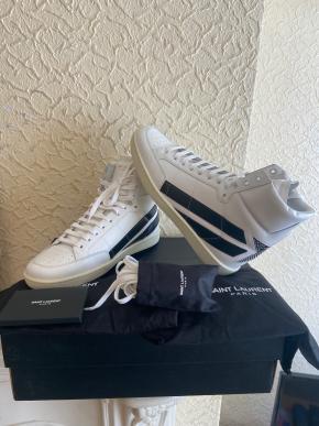 Saint Laurent White Lather High Tops 7