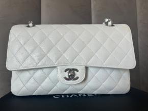 Chanel White Caviar Medium Double Flap Bag 2