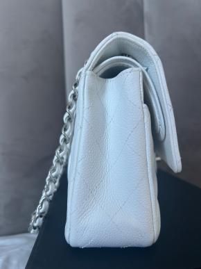 Chanel White Caviar Medium Double Flap Bag 4