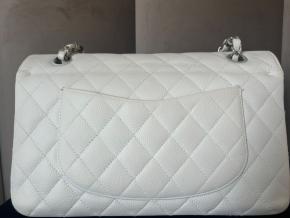 Chanel White Caviar Medium Double Flap Bag 3