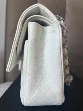 Chanel White Caviar Medium Double Flap Bag 12