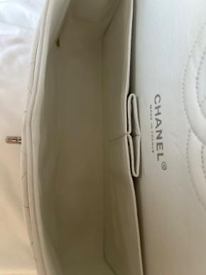 Chanel White Caviar Medium Double Flap Bag 10