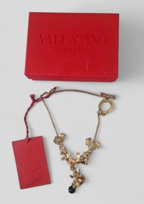 Valentino  Faux Pearl Gold-Tone Floral Necklace 4