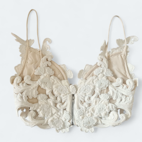 Zimmermann Cream Applique Velvet Lace Top 6