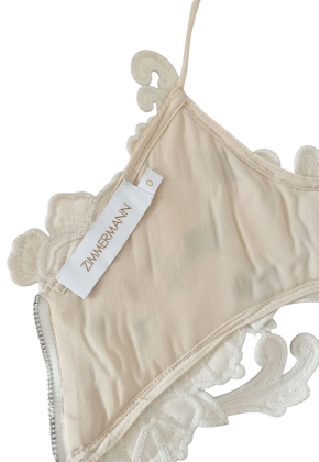 Zimmermann Cream Applique Velvet Lace Top 7