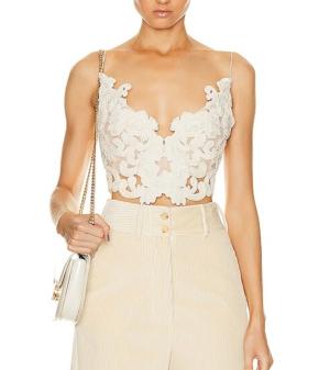 Zimmermann Cream Applique Velvet Lace Top 2