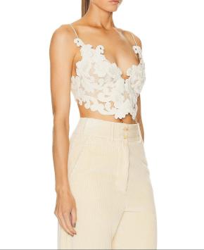 Zimmermann Cream Applique Velvet Lace Top 3