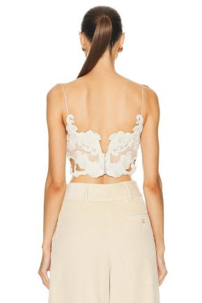 Zimmermann Cream Applique Velvet Lace Top 4
