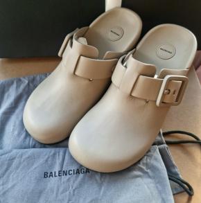 Balenciaga Taupe Mallorca Heeled Mules 7