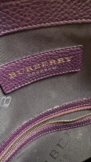 Burberry Deep Purple Leather Tote Bag With Strap 7
