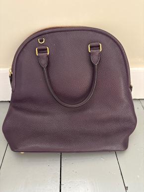 Burberry Deep Purple Leather Tote Bag With Strap 3