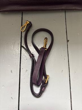 Burberry Deep Purple Leather Tote Bag With Strap 8