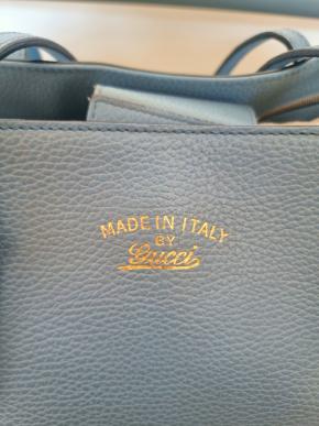 Gucci Mineral Blue Pebbled Calfskin Tote 8