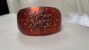 Alexis Bittar Starburst Amber Lucite Hinged Cuff 2