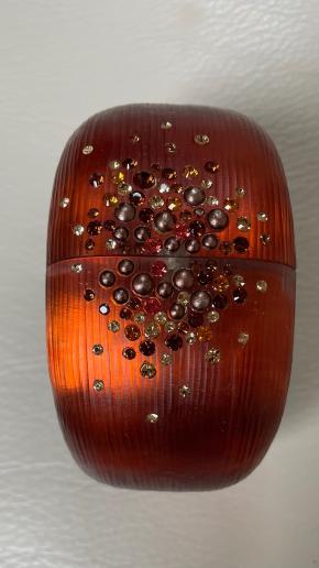 Alexis Bittar Starburst Amber Lucite Hinged Cuff 5
