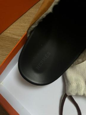 Hermes Shearling Go Mules 4