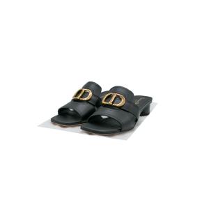 Dior Black Calfskin Montaigne 30 Heeled Slides 2